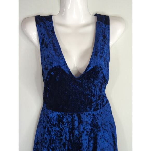 Lulus‎ Solo Album Navy Blue Backless Velvet Skater Dress Small NWT Party Skater - Picture 4 of 14